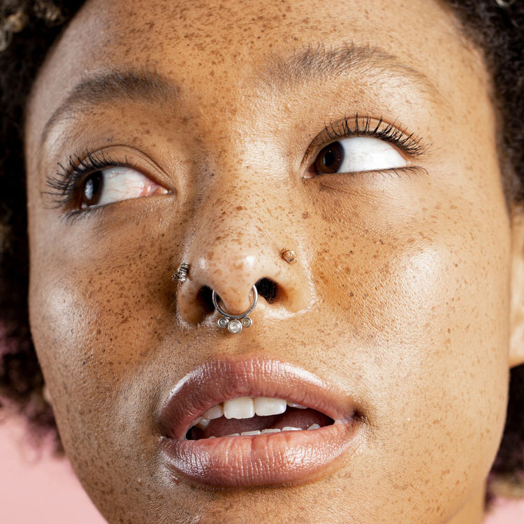 Model wearing The Mascara - Refillable Mascara